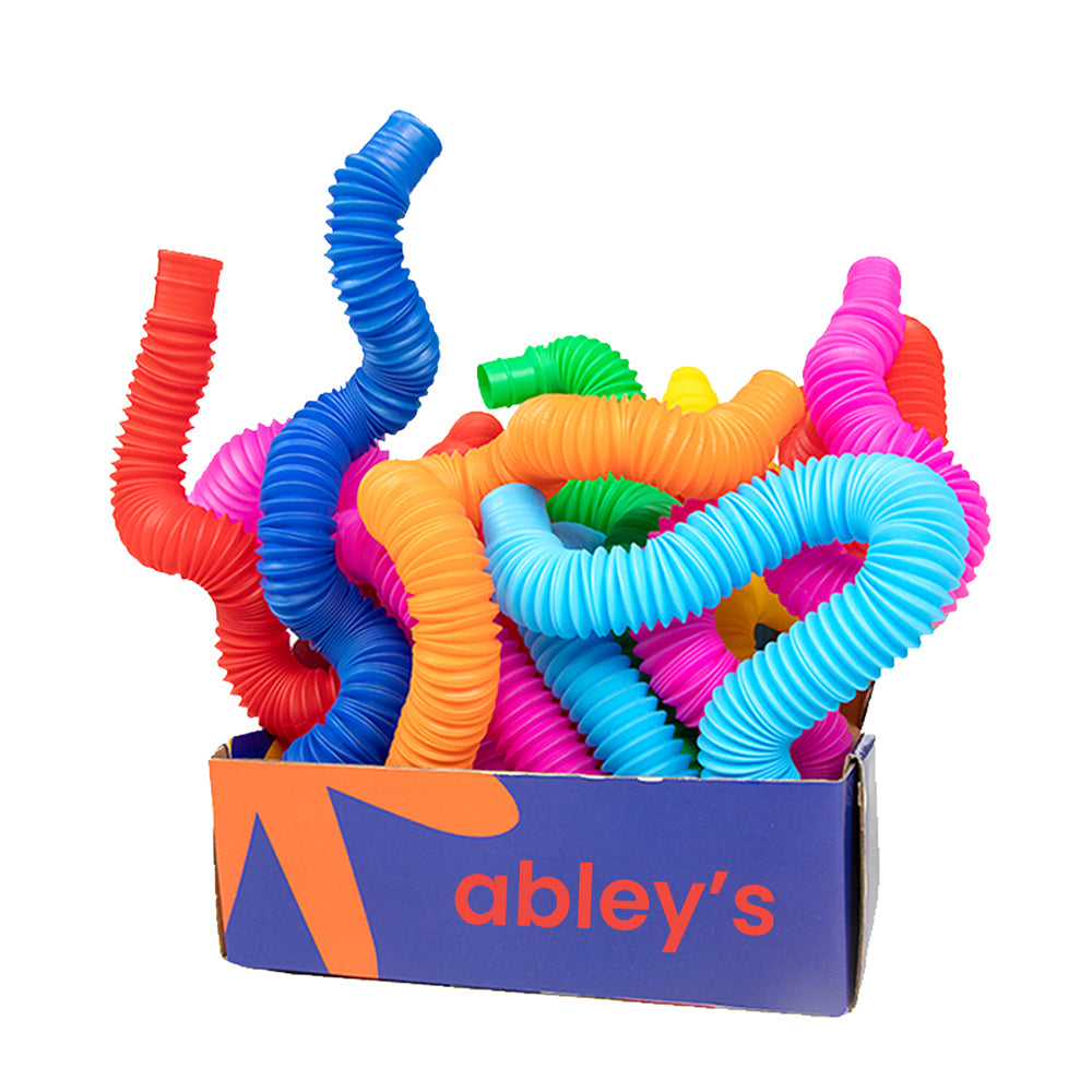 Abley's Pop Tube Fidget Toy | Large Size | Pack of 8 | Auditory & Tactile Fidget