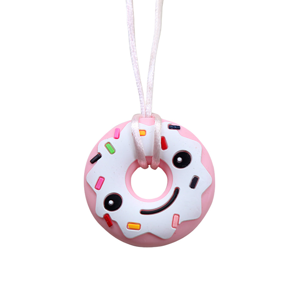 Sensory Chew Necklace – Donut Shape | White