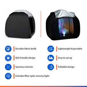 Abley's Light-Up Sensory Play Tent for Children | Fiber Optic Calming Den for Focus & Relaxation