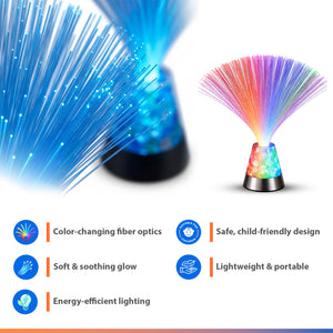Abley's Calming Fiber Optic Sensory Lamp – Color-Changing Light with Crystal Base