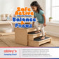 Premium 3-Piece Nesting Wooden Jumping Stools Set with Anti-Slip Safety Grip for Plyometrics and Training