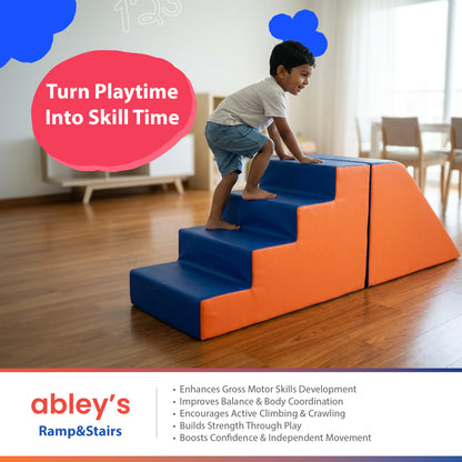Premium Two-Piece Foam Ramp and Stairs Set for Active Toddlers and Safe Soft Play Environments.