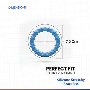 Abley's Sensory Silicone Stretchy Bracelets – 4-Pack Multi-Color Textured Fidget Rings