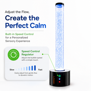 Abley’s Sensory LED Bubble Tube with Weighted Safety Base for Calming and Therapeutic Environments