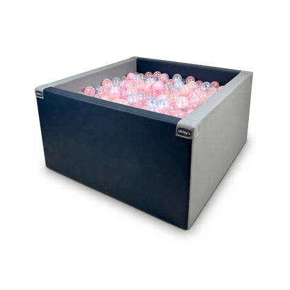 Abley’s Premium Square LED Ball Pit with RGB Bottom Lighting – Soft Foam Sensory Pool for Kids (Balls Not Included)
