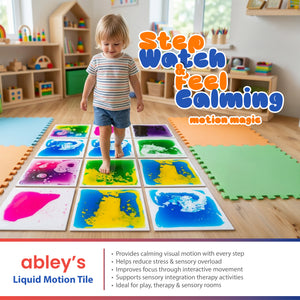 Abley's Liquid Motion Tiles | Interactive Sensory Mat | Square Multicolour