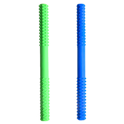Sensory Chew Tube | Hollow, Dual Texture | Pack of 2 | 100% Safe BPA Free Silicone Teether | Oral Motor