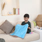 Weighted Lap Pad with Minky Dots | Soft, Warm Comfortable | Colour: Blue & Grey | Size 19x21 inches | Weight 3lbs, 5lbs