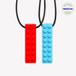 Sensory Chew necklace | Building Blocks |Pack of 2 | 100% Safe BPA Free Silicone Teether