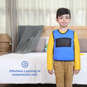 Abley's Weighted Vest for Kids | 2lb and 3lb Removable Weights | Deep Pressure Sensory Vest | Blue