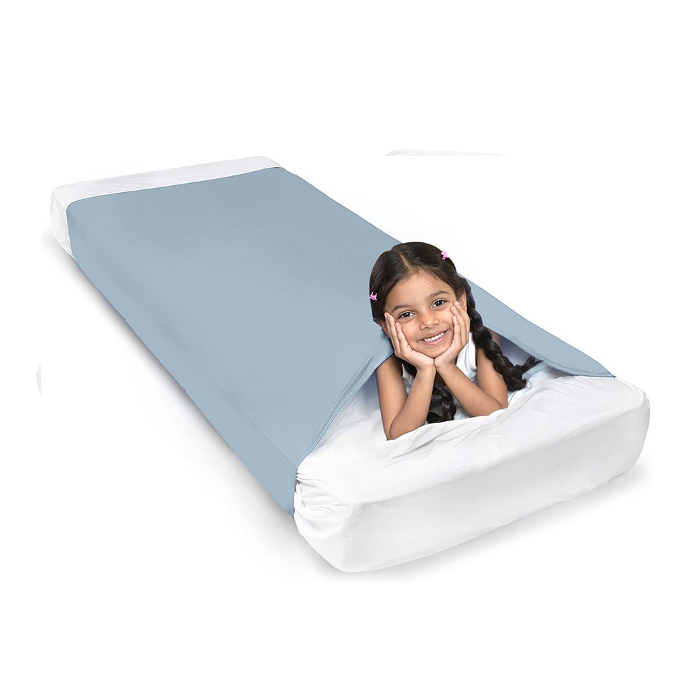 Sensory Compression Bed Sheet for Kids – Alternative to Weighted Blankets | Cotton & Spandex | Breathable, Stretchy, Cool & Comfortable for Sleep and Sensory Support | Grey
